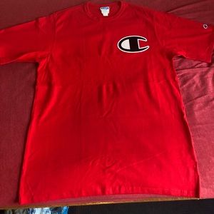 Mens Champion Red Heritage T Shirt XL
